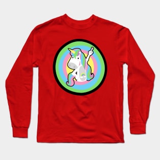 Rainbow unicorn (black stroke) Long Sleeve T-Shirt